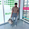 Street Style Raw Edge Multi-Pocket Washed Denim Jeans