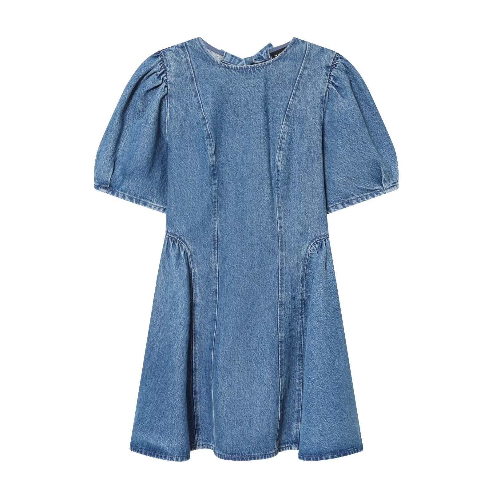 Horn skirt denim dress for women