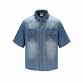 Bag flower washed denim shirt