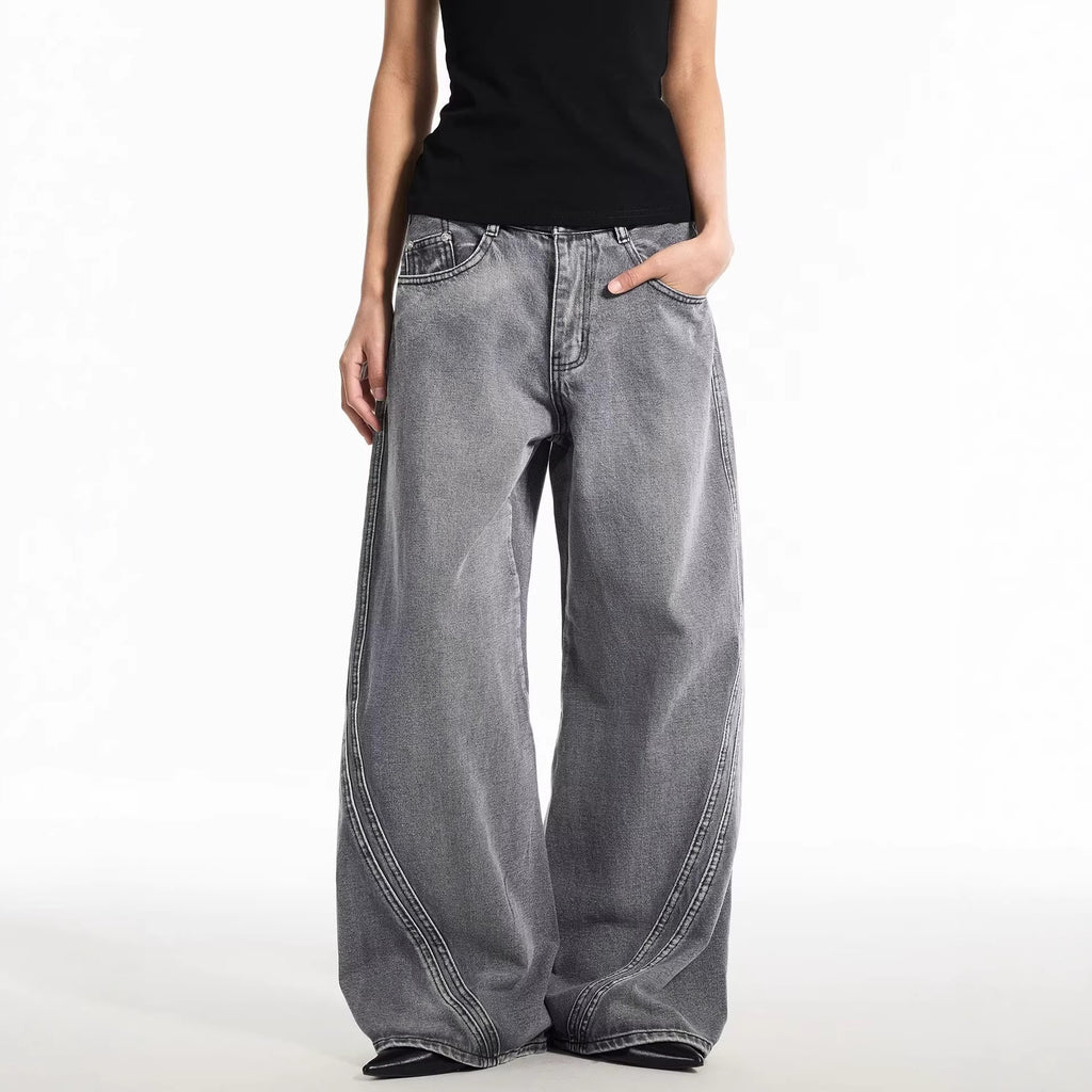 Knife-Edge Denim Pants