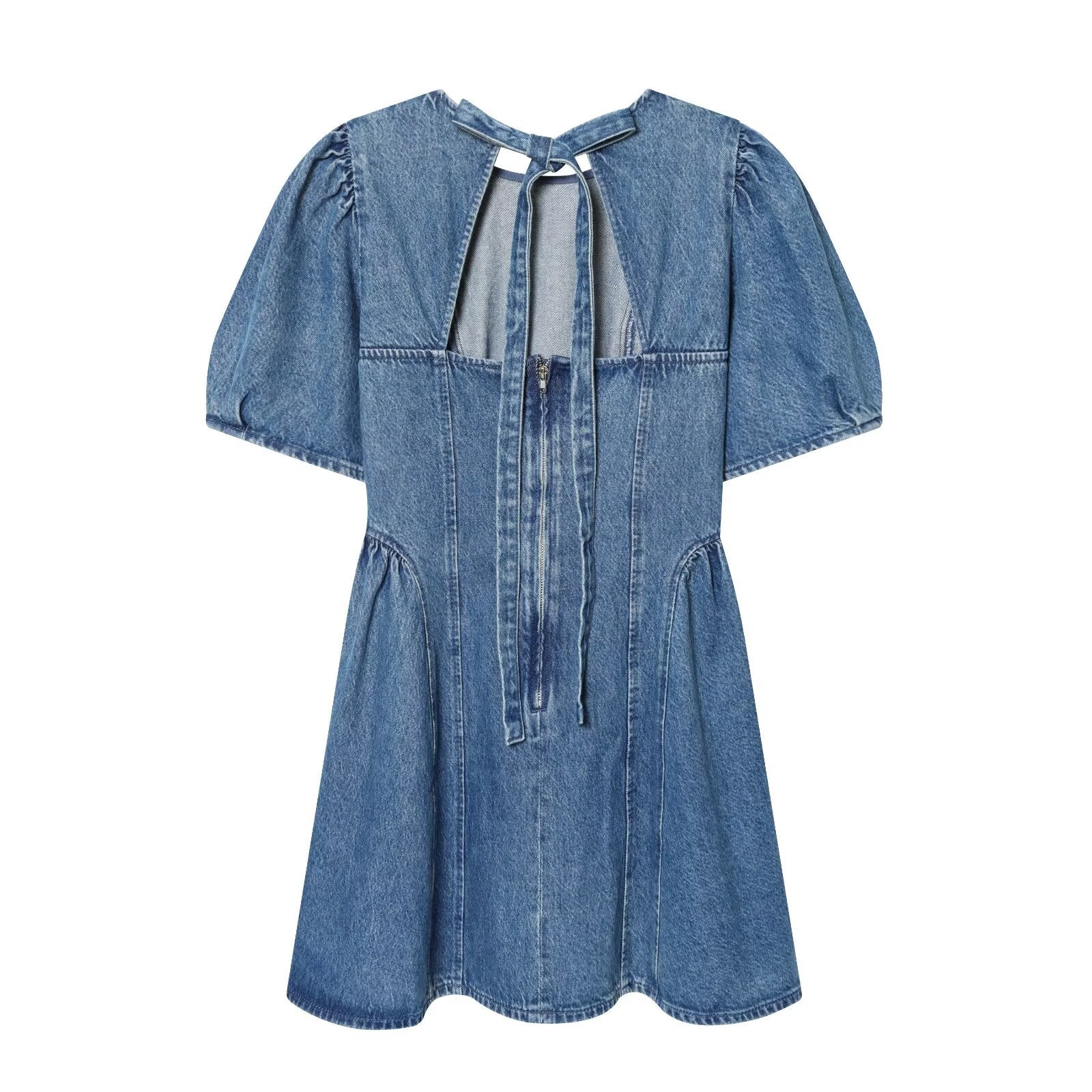 Horn skirt denim dress for women