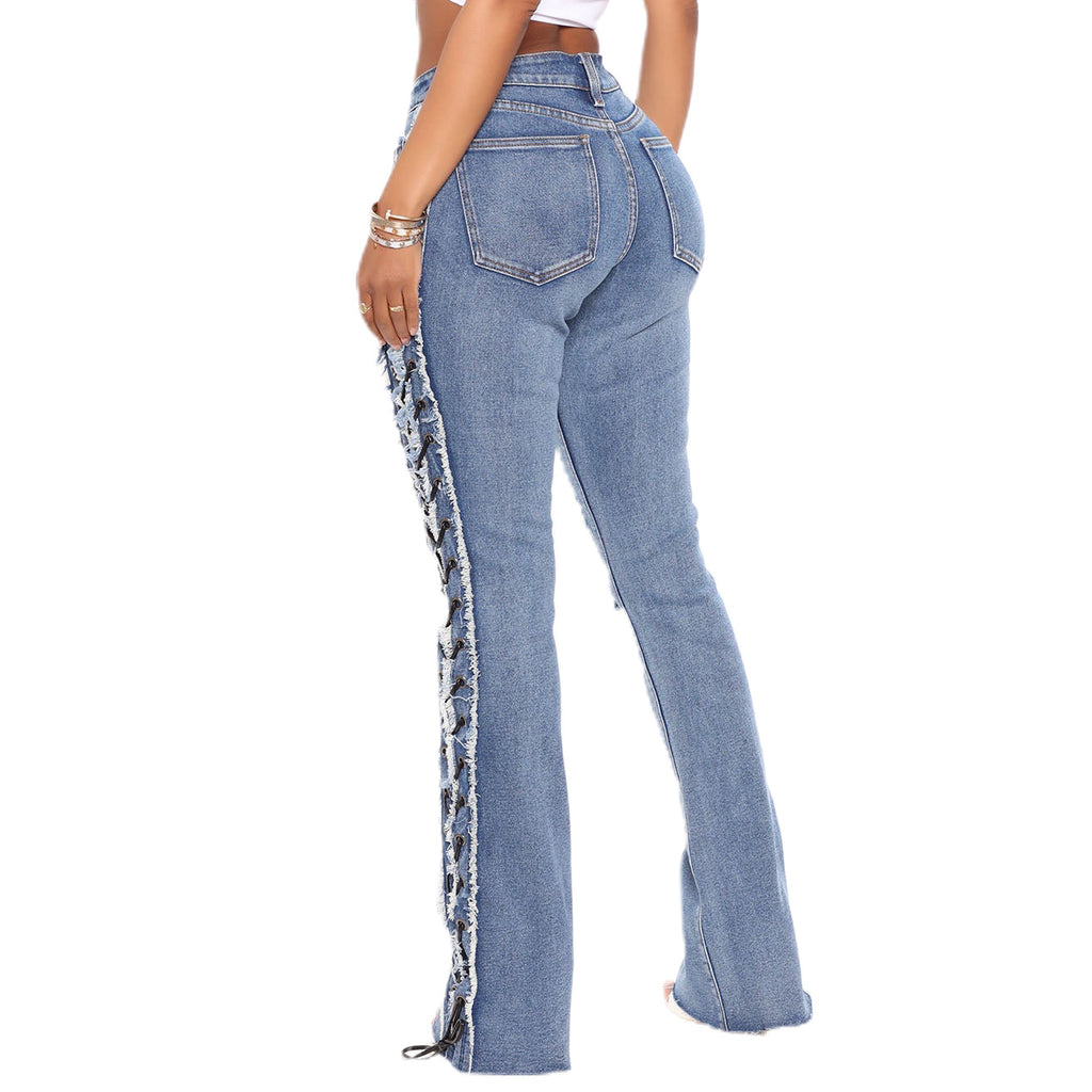 Slim fit ripped denim pants