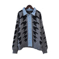 Loose patchwork denim sweater