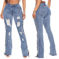 Slim fit ripped denim pants