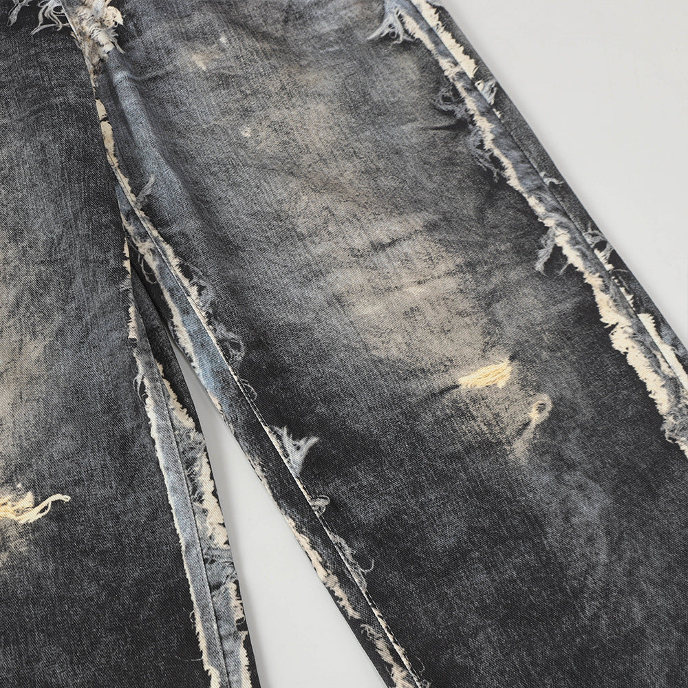 Loose wide leg denim pants