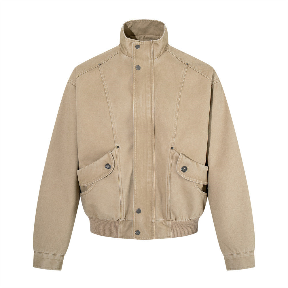 Washed denim workwear jacket