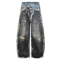 Loose wide leg denim pants