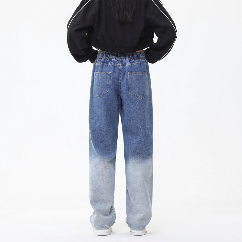 Washed Gradient Color Denim Pants