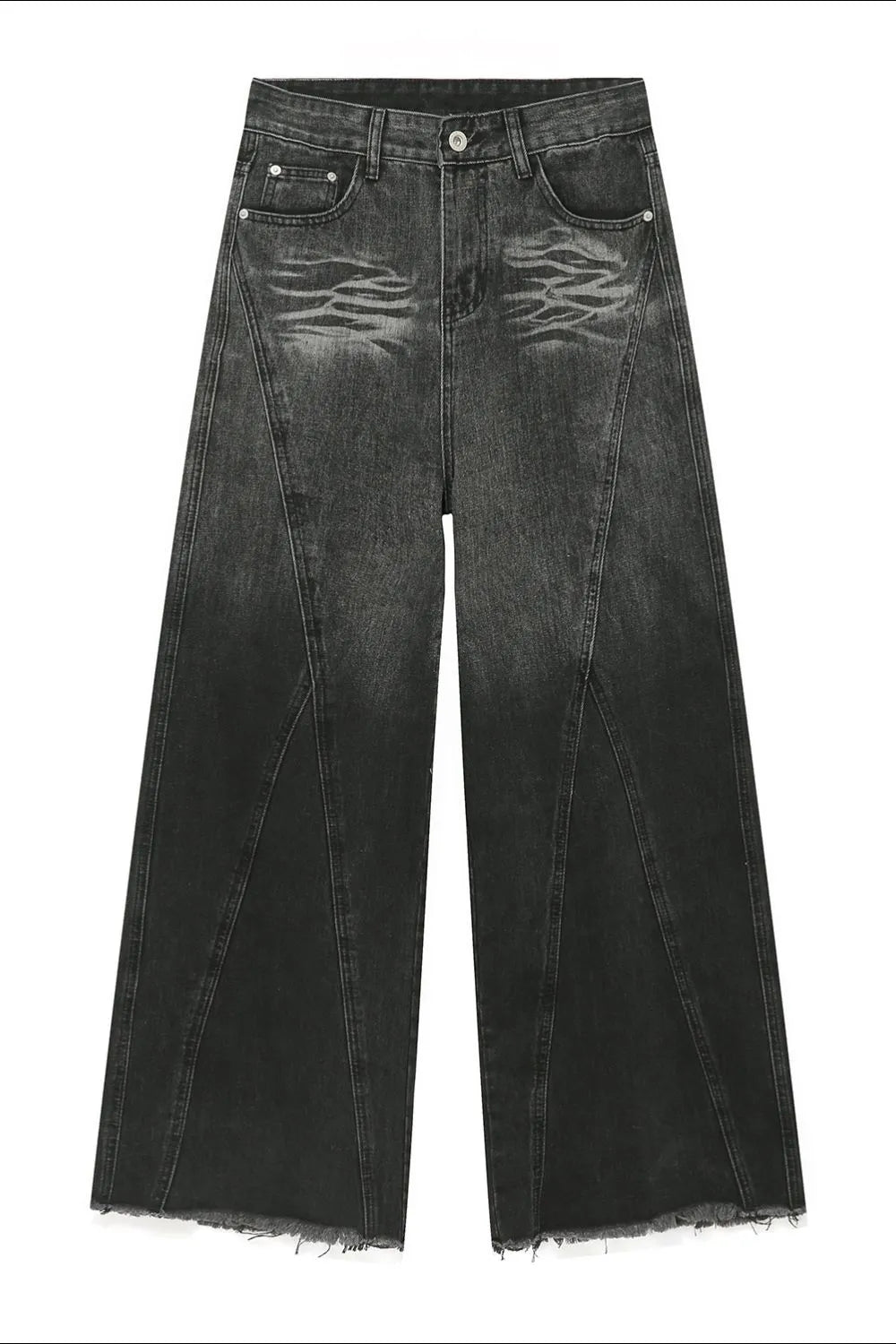 Raw Hem Jeans with Pockets
