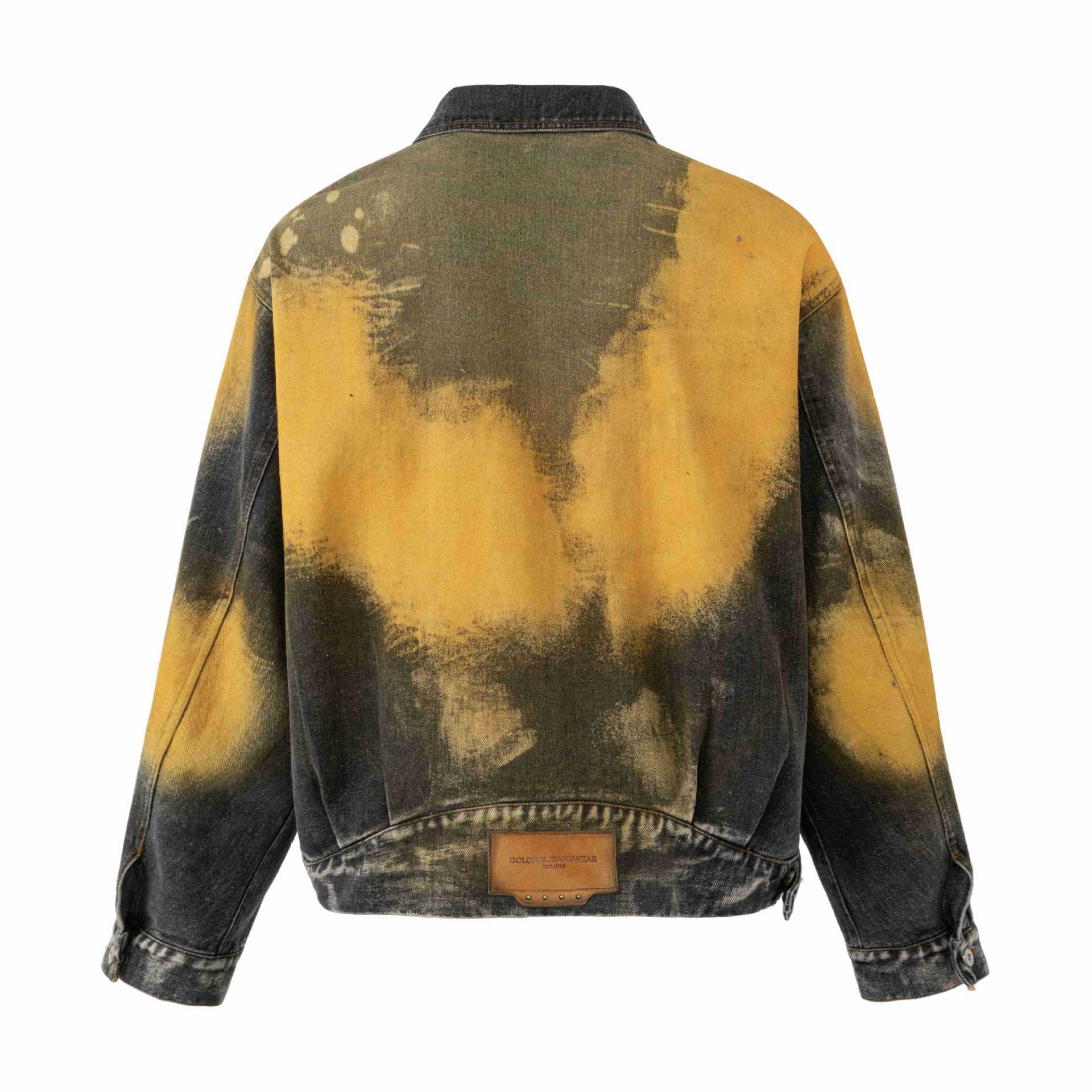 Gradient Distressed Loose Denim Jacket for Men