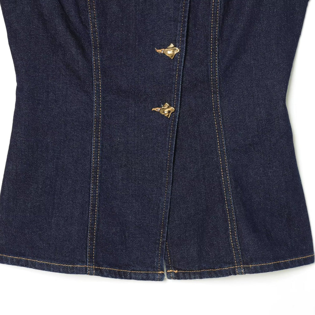 Versatile denim slim fit vest