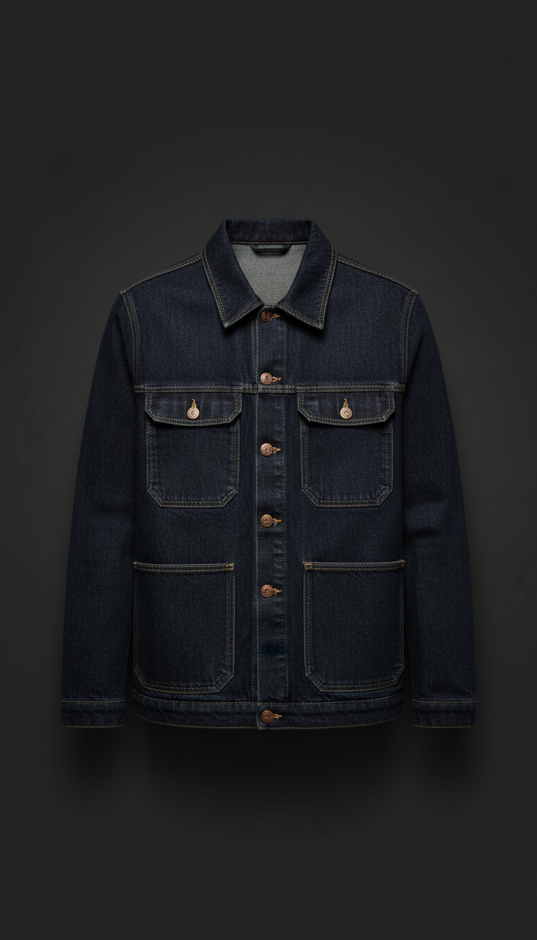 Raw Denim Utility Jacket