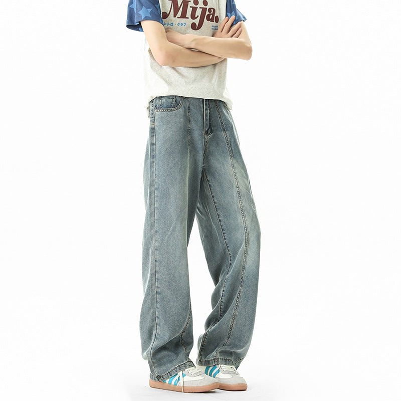 Black Ice Silk Denim Pants