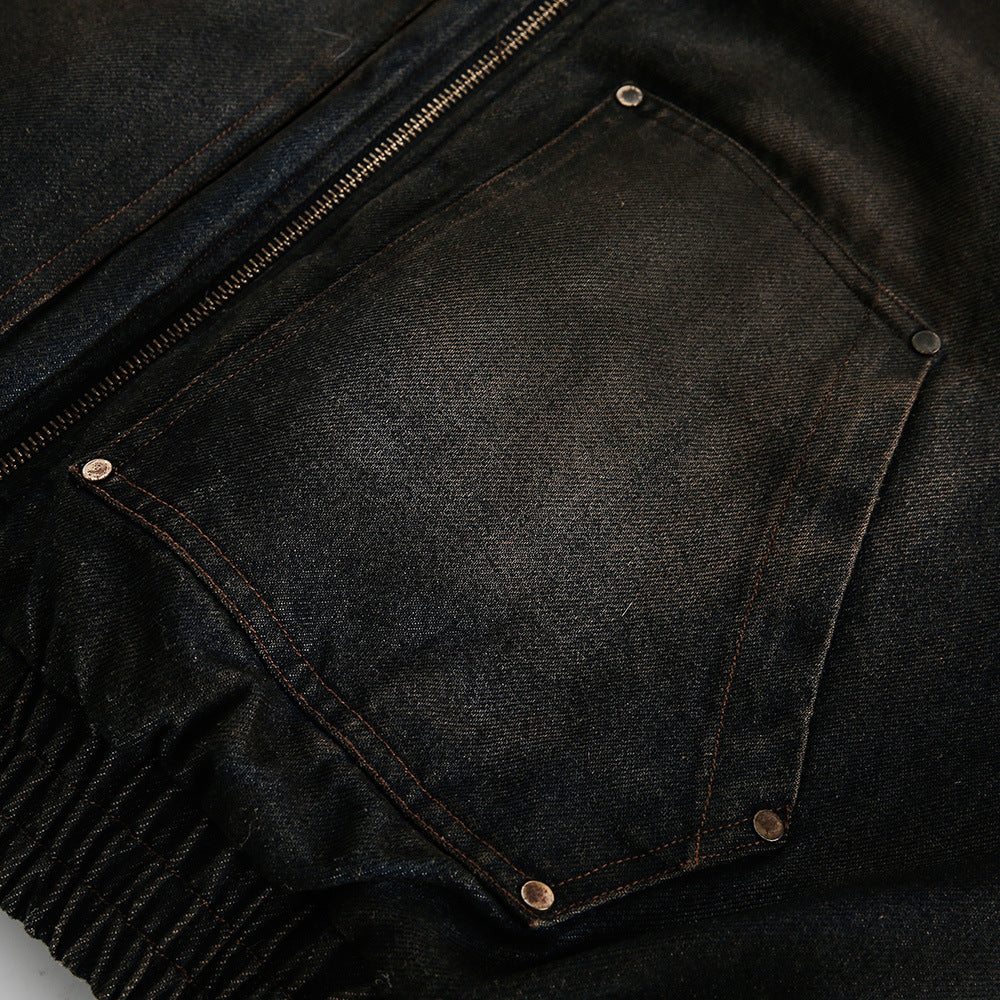 Pocket decoration denim cotton jacket
