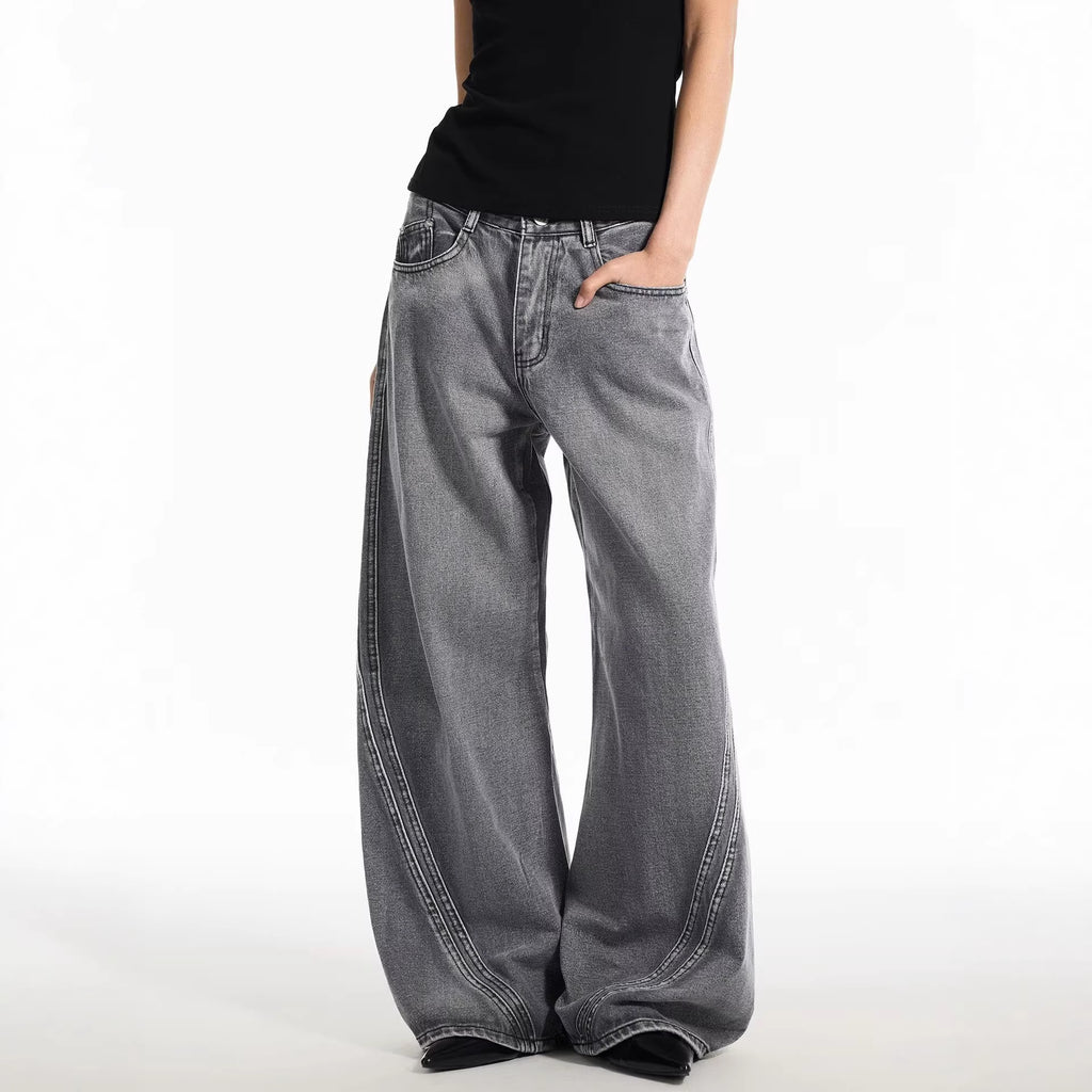 Knife-Edge Denim Pants