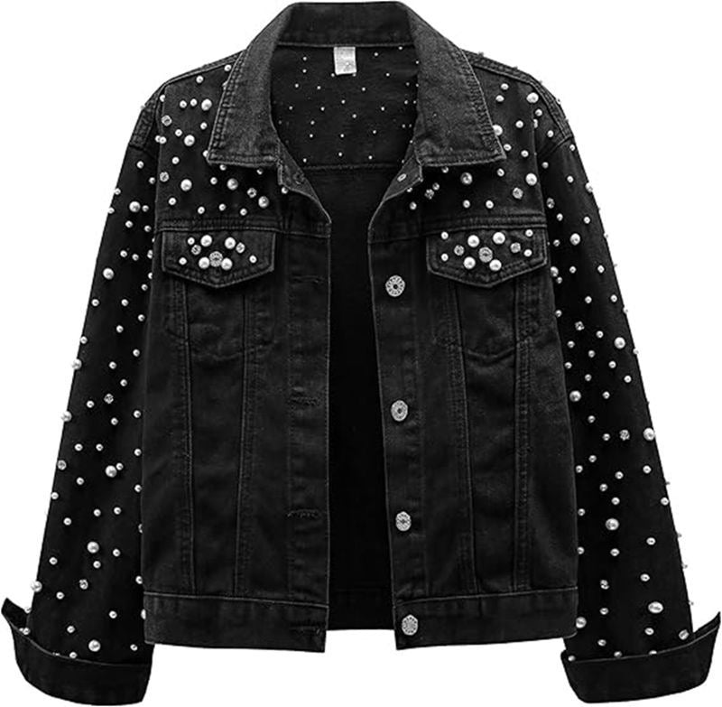 Denim Button Lapel Collar Short Jacket