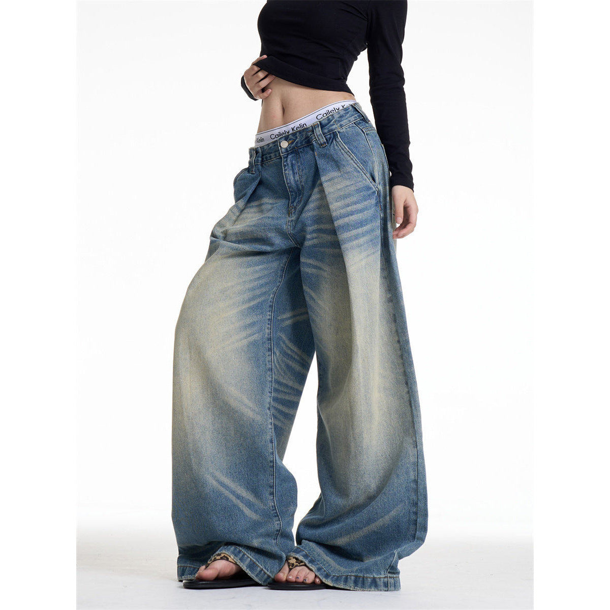 Vintage Style Catwhisker Denim Pants