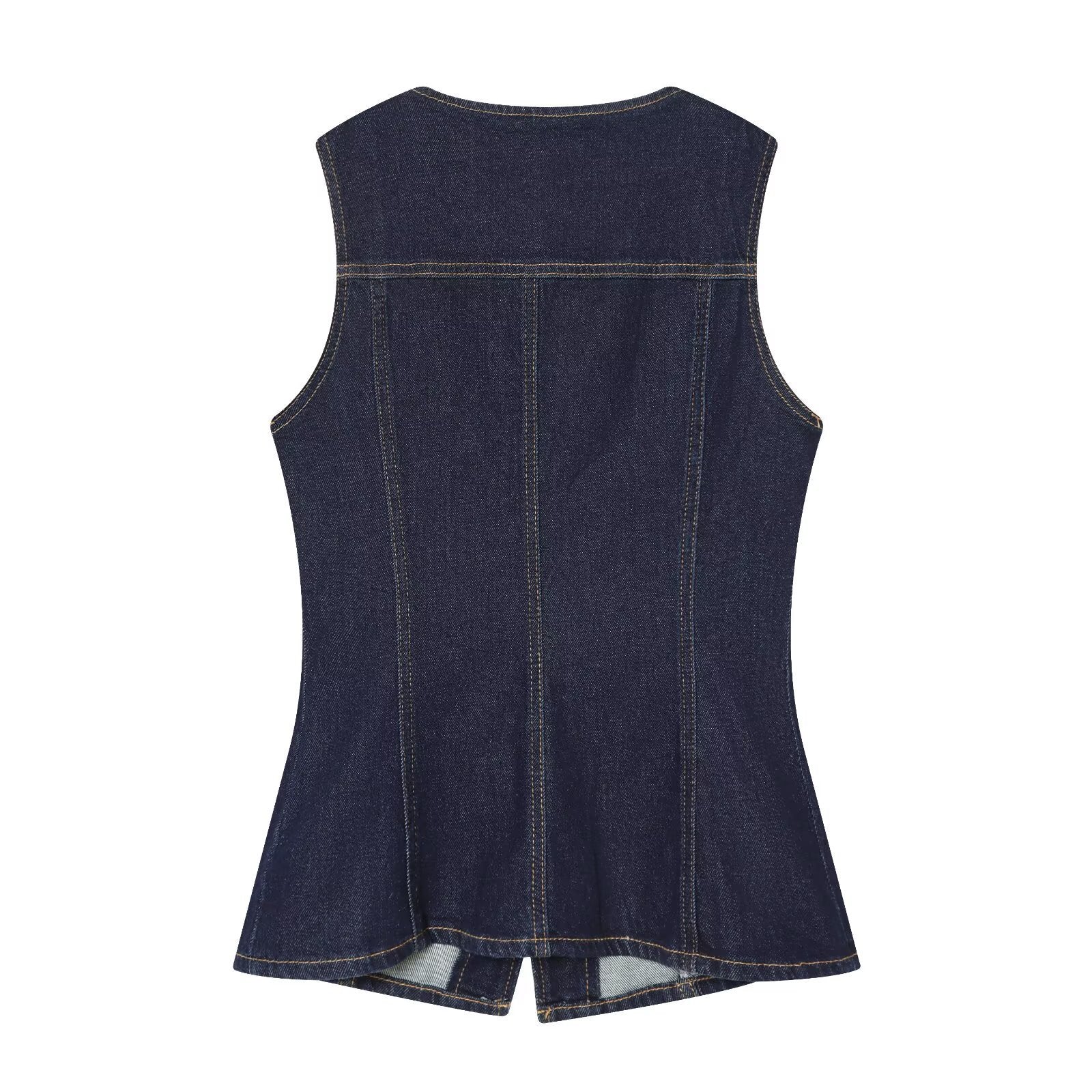 Versatile denim slim fit vest