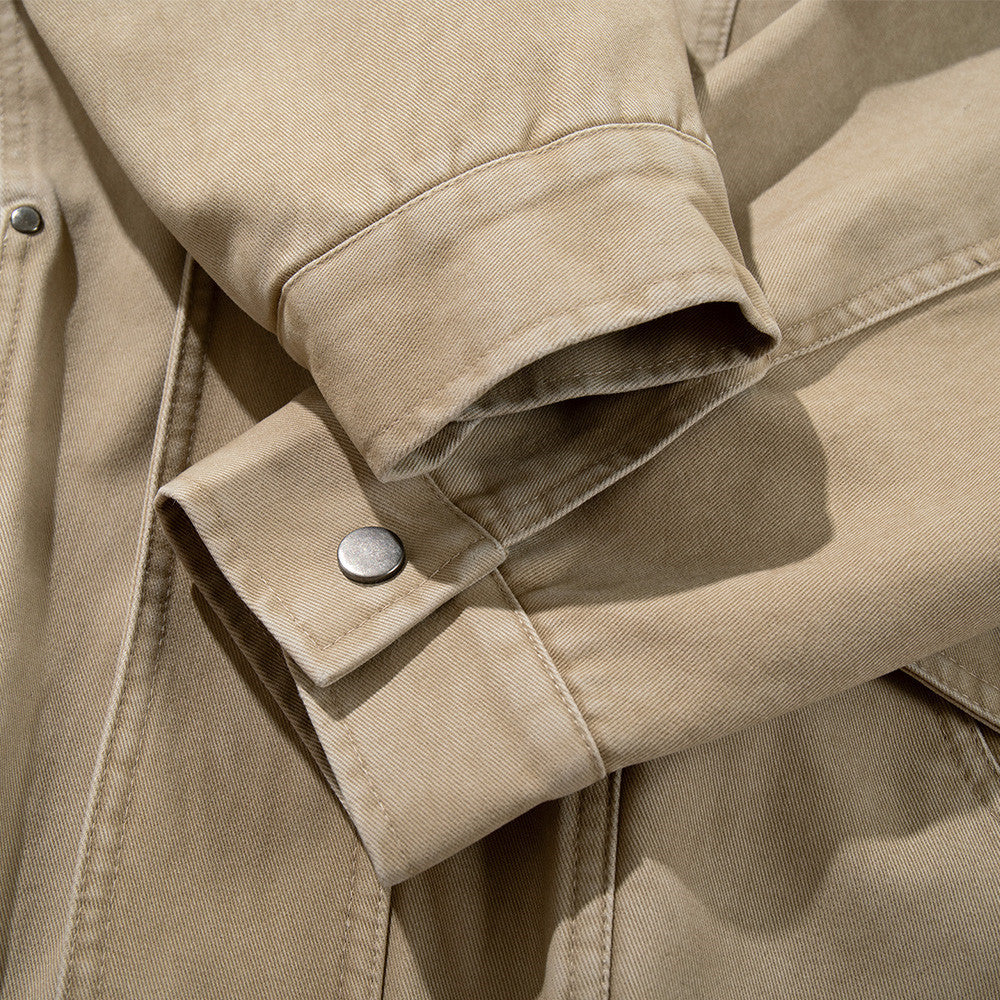Washed denim workwear jacket