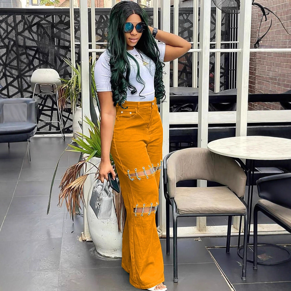 High Waist Denim Pants for Women