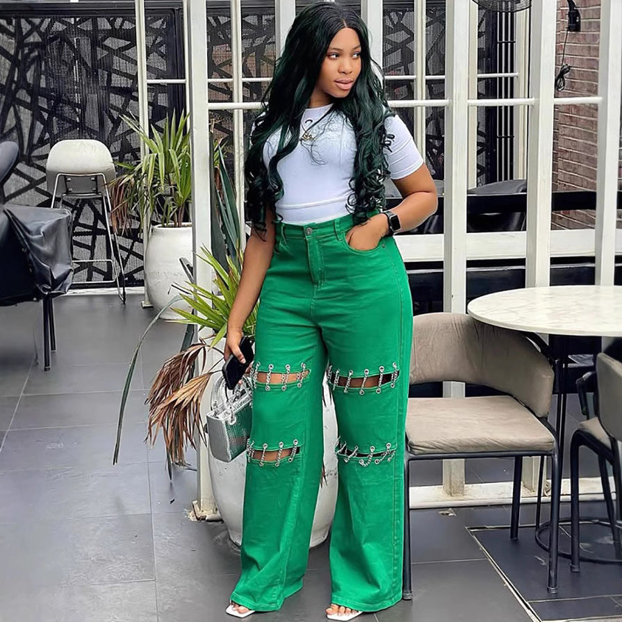 High Waist Denim Pants for Women
