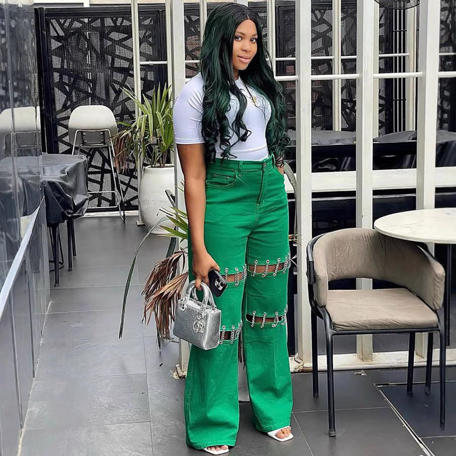 High Waist Denim Pants for Women