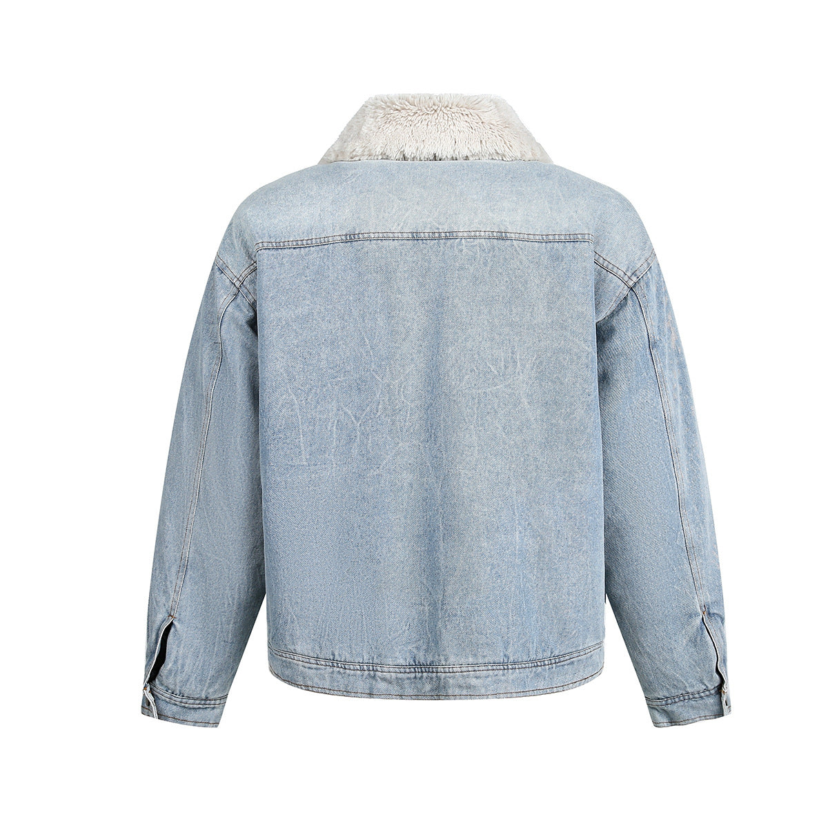 Lamb wool denim cotton jacket