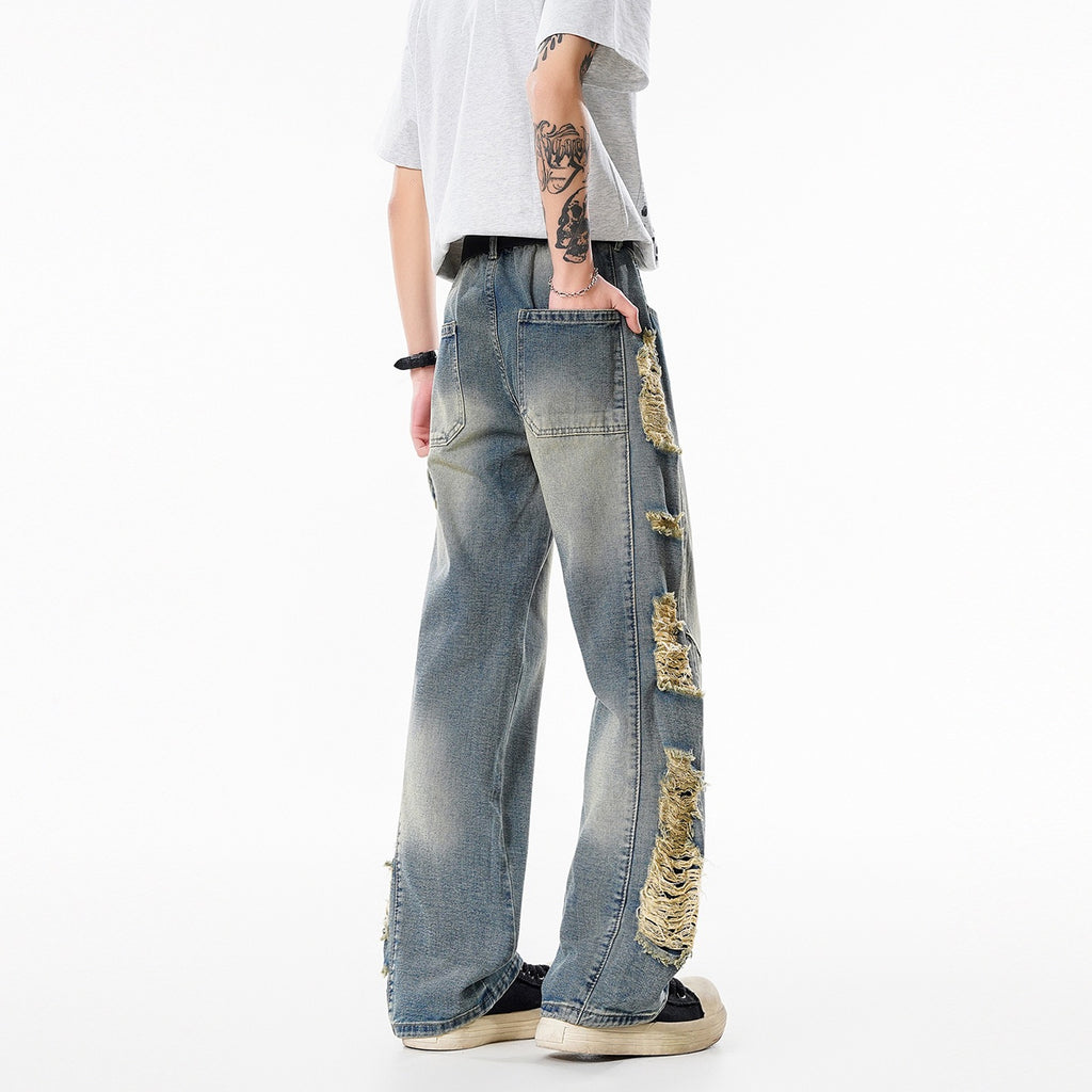 Ripped Jeans Men Style Trendy Loose Breathable