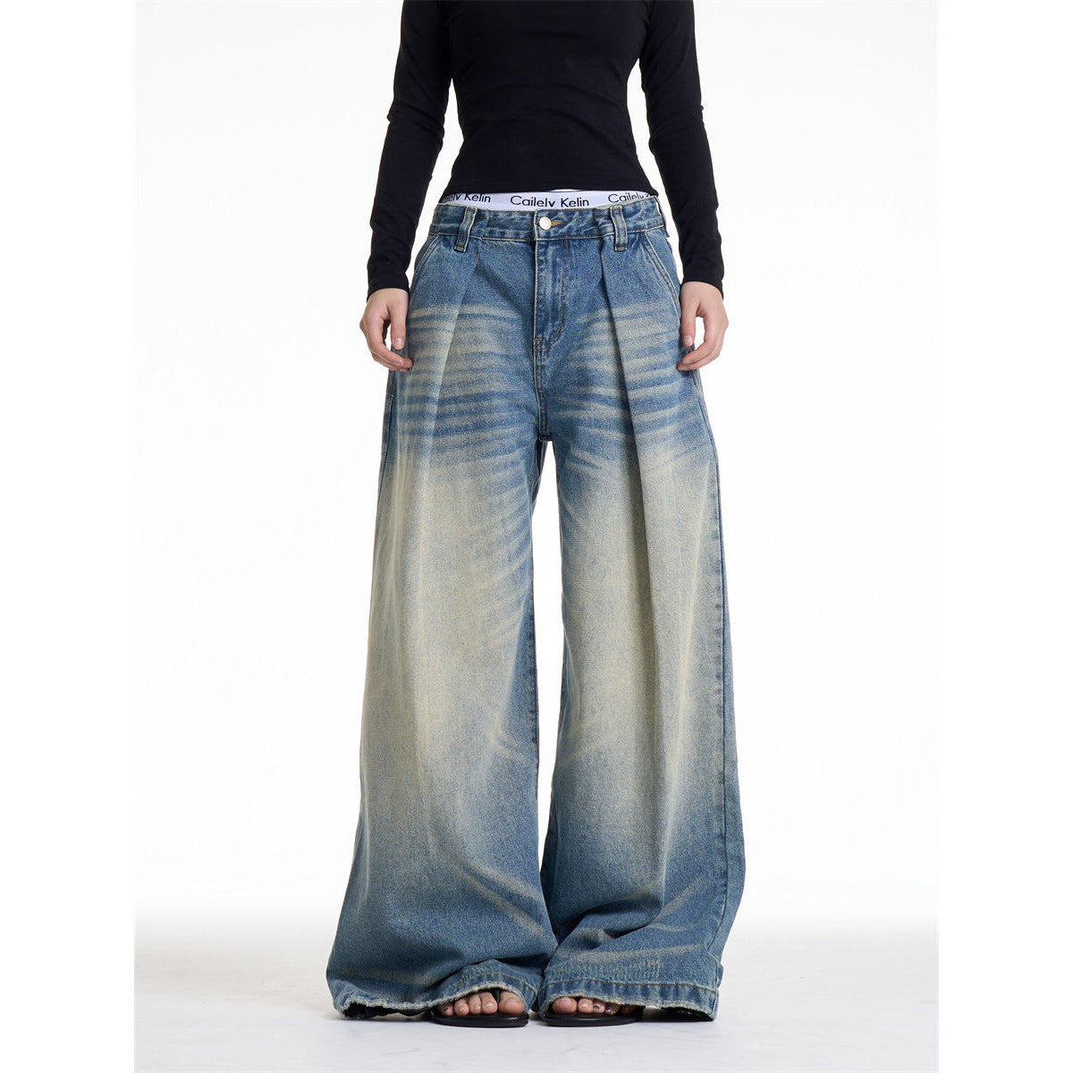 Vintage Style Catwhisker Denim Pants