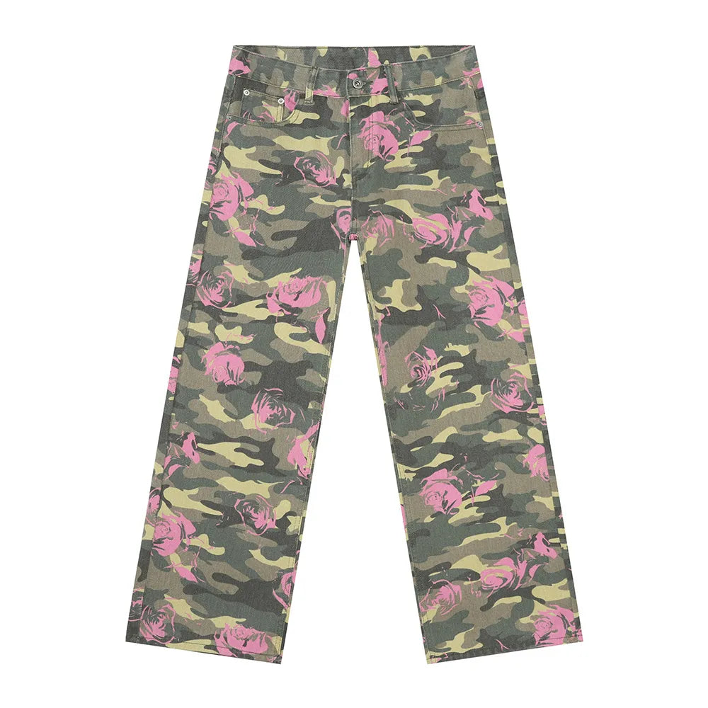 Camouflage Jeans with Pockets
