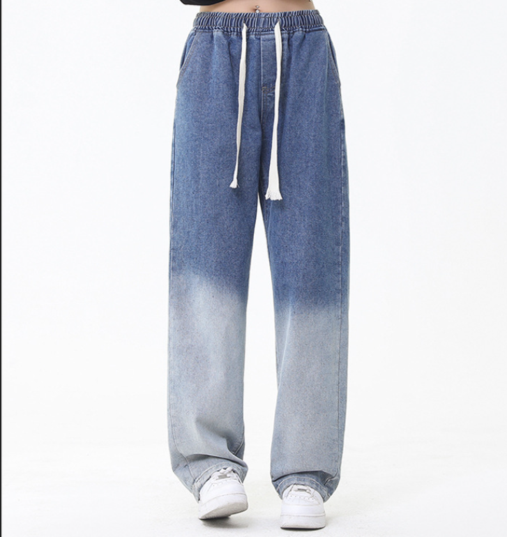 Washed Gradient Color Denim Pants