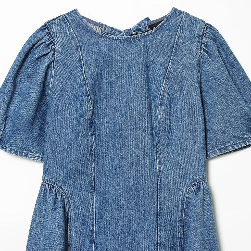 Horn skirt denim dress for women