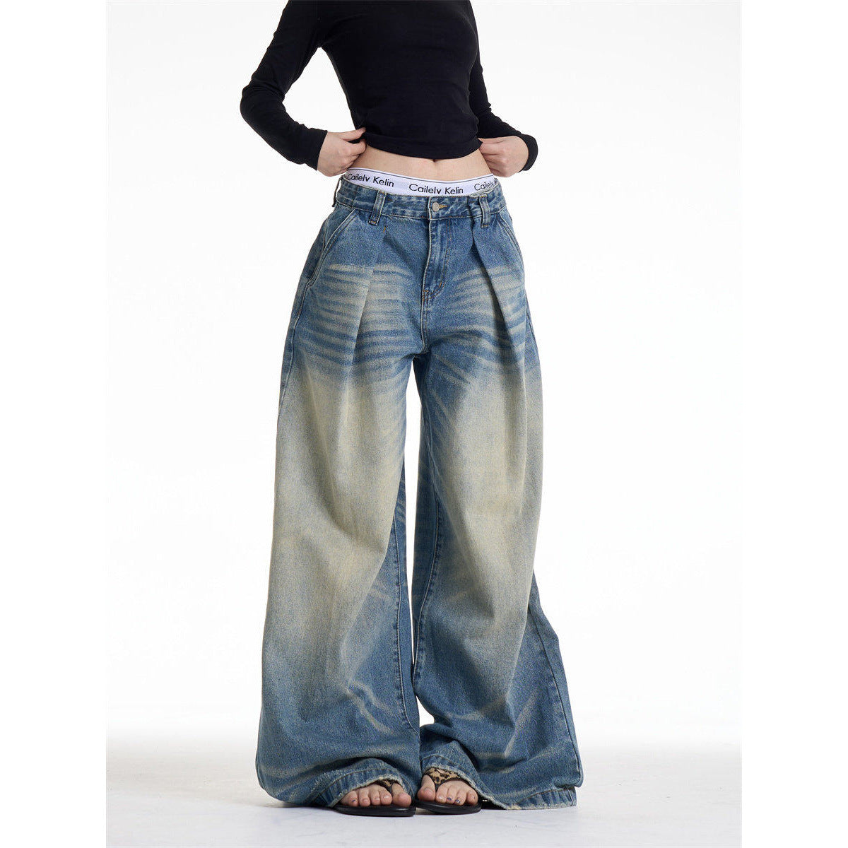 Vintage Style Catwhisker Denim Pants