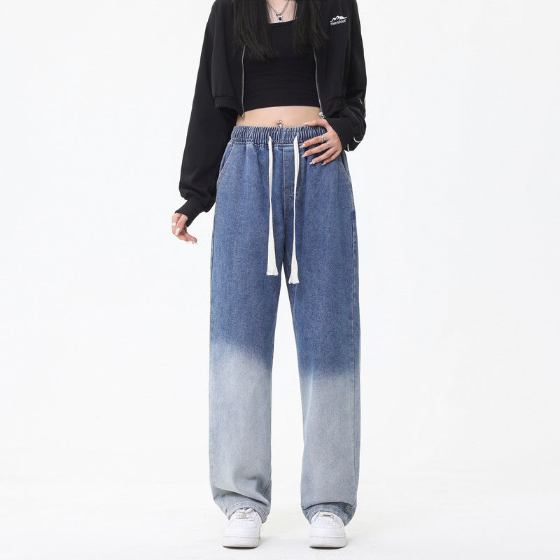 Washed Gradient Color Denim Pants
